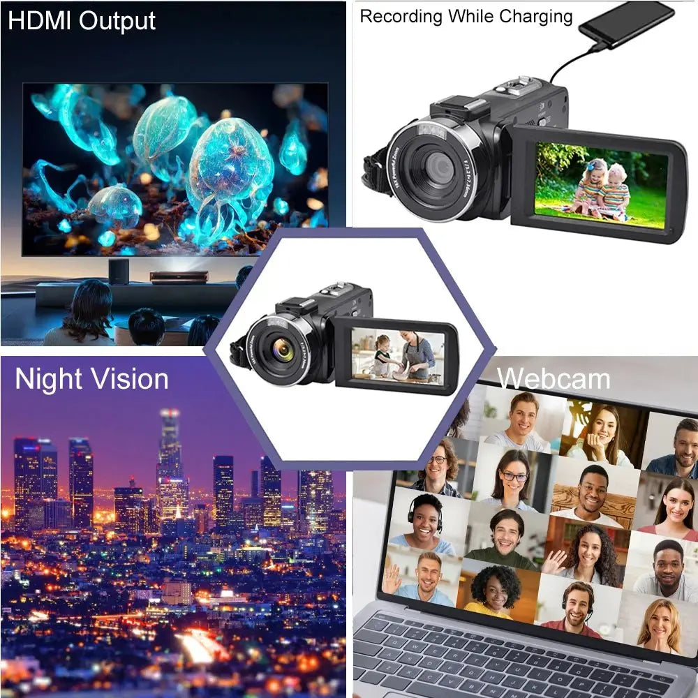 8K Video Camera 64MP Digital Video Camera 18X igital Zoom Camera Recorder 3 Inch LCD Touch Screen Portable Recording Camcorder - Ai - TechWorld