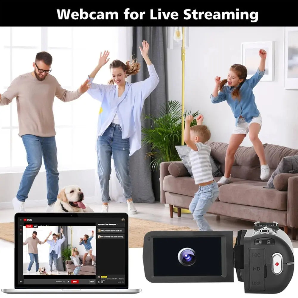 8K Video Camera 64MP Digital Video Camera 18X igital Zoom Camera Recorder 3 Inch LCD Touch Screen Portable Recording Camcorder - Ai - TechWorld