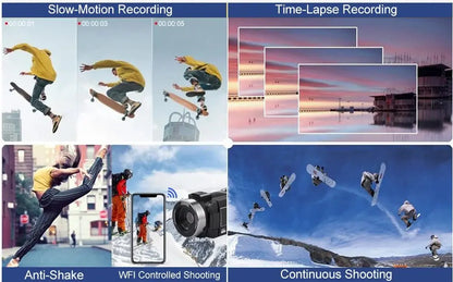 8K Video Camera 64MP Digital Video Camera 18X igital Zoom Camera Recorder 3 Inch LCD Touch Screen Portable Recording Camcorder - Ai - TechWorld