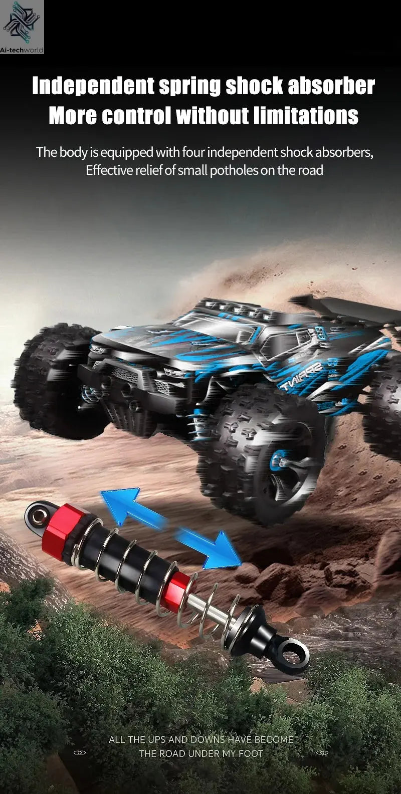 9522PRO 85KM/H High-speed RC Car Brushless Four-wheel Drive Off-road Drift 1:16 Professional Racing Car 9522 50KM/H Boy's Toy Ai-TechWorld 