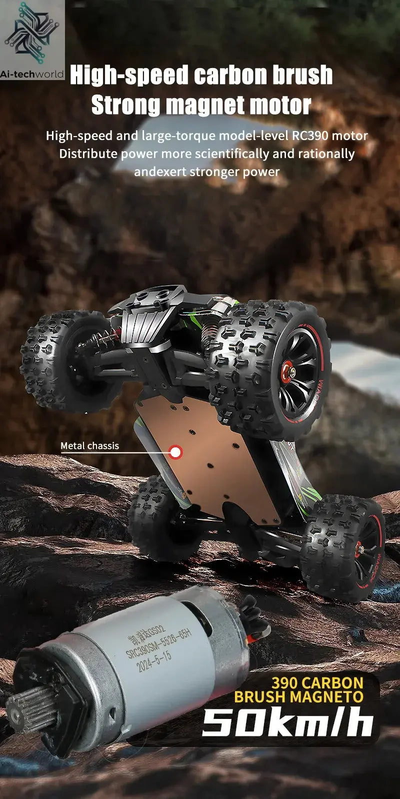 9522PRO 85KM/H High-speed RC Car Brushless Four-wheel Drive Off-road Drift 1:16 Professional Racing Car 9522 50KM/H Boy's Toy Ai-TechWorld 