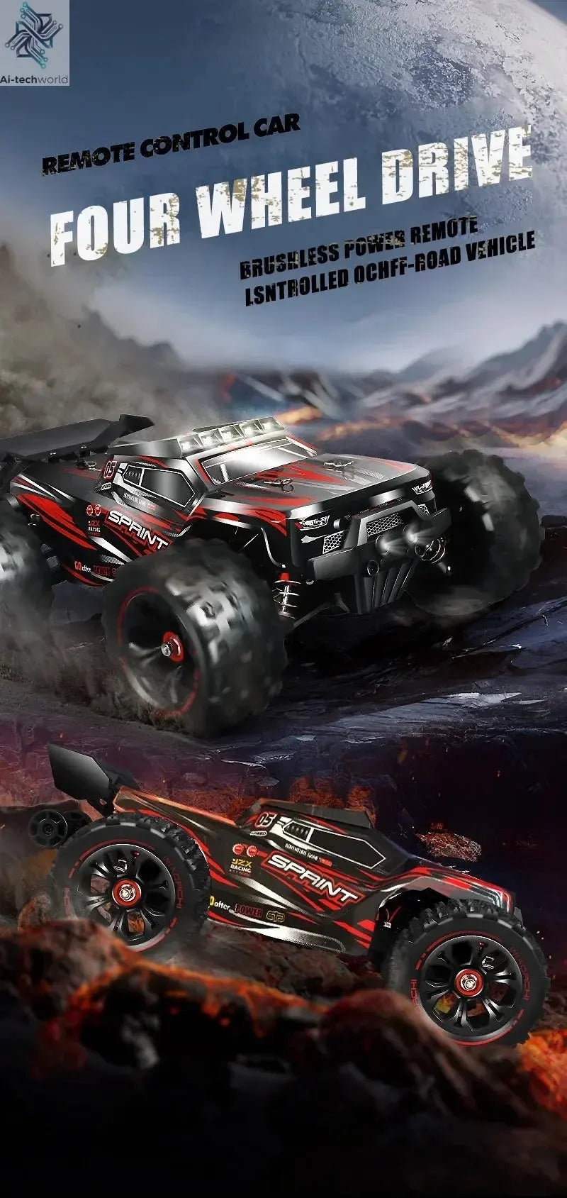 9522PRO 85KM/H High-speed RC Car Brushless Four-wheel Drive Off-road Drift 1:16 Professional Racing Car 9522 50KM/H Boy's Toy Ai-TechWorld 