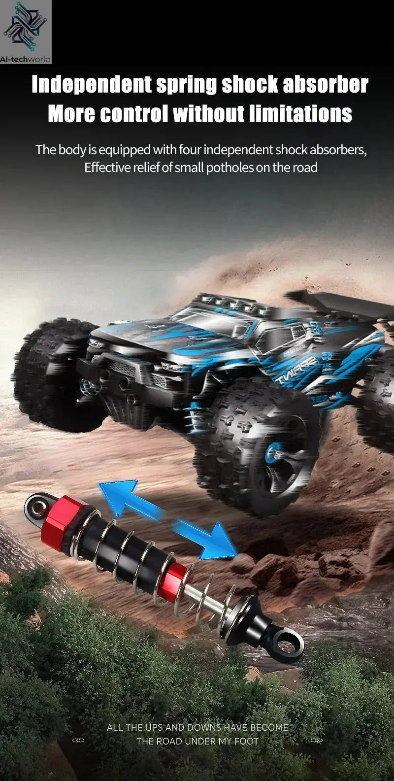 9522PRO 85KM/H High-speed RC Car Brushless Four-wheel Drive Off-road Drift 1:16 Professional Racing Car 9522 50KM/H Boy's Toy Ai-TechWorld 