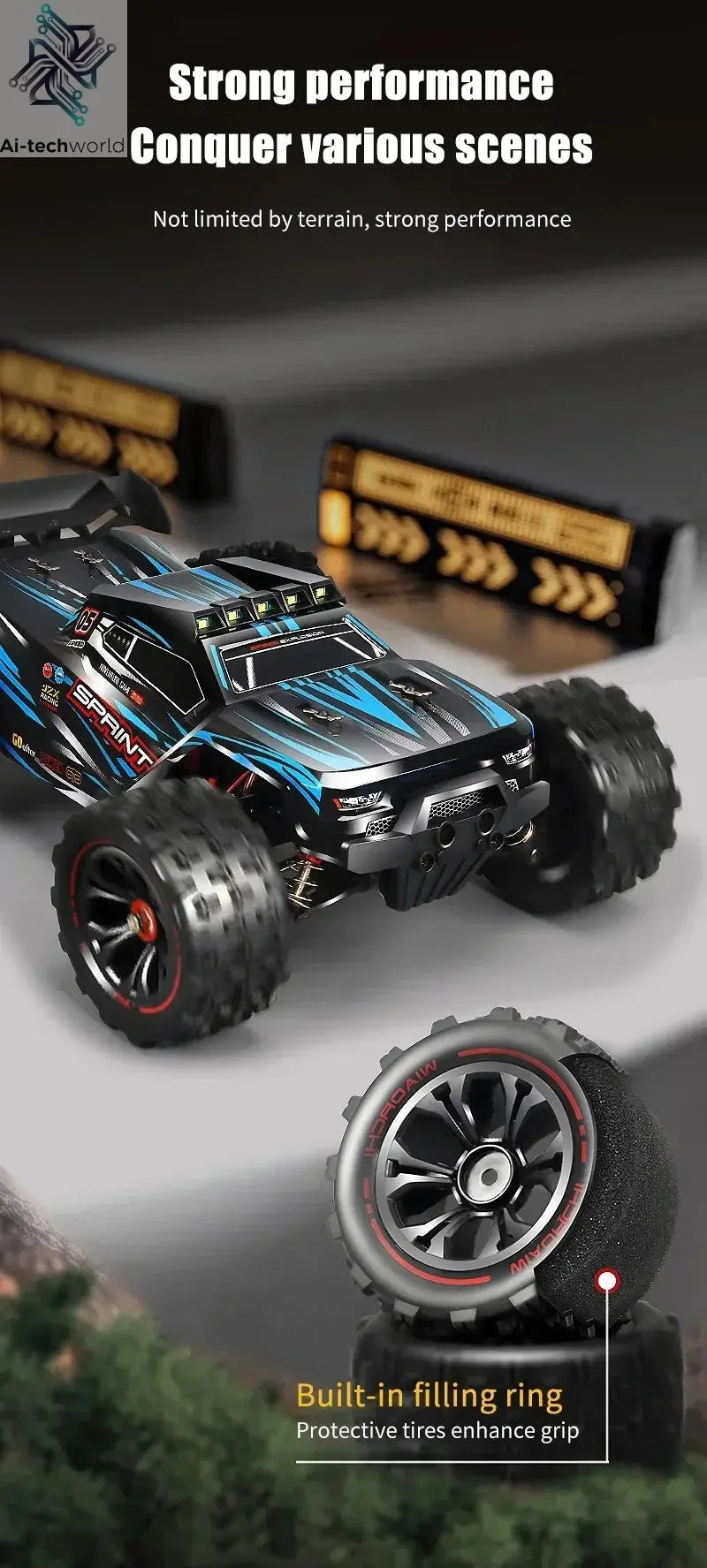 9522PRO 85KM/H High-speed RC Car Brushless Four-wheel Drive Off-road Drift 1:16 Professional Racing Car 9522 50KM/H Boy's Toy Ai-TechWorld 