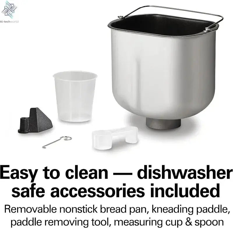 9890 Premium Dough & Bread Maker Machine with Auto Fruit and Nut Dispenser, 2 lb. Loaf Capacity Ai-TechWorld 