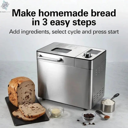 9890 Premium Dough & Bread Maker Machine with Auto Fruit and Nut Dispenser, 2 lb. Loaf Capacity Ai-TechWorld 