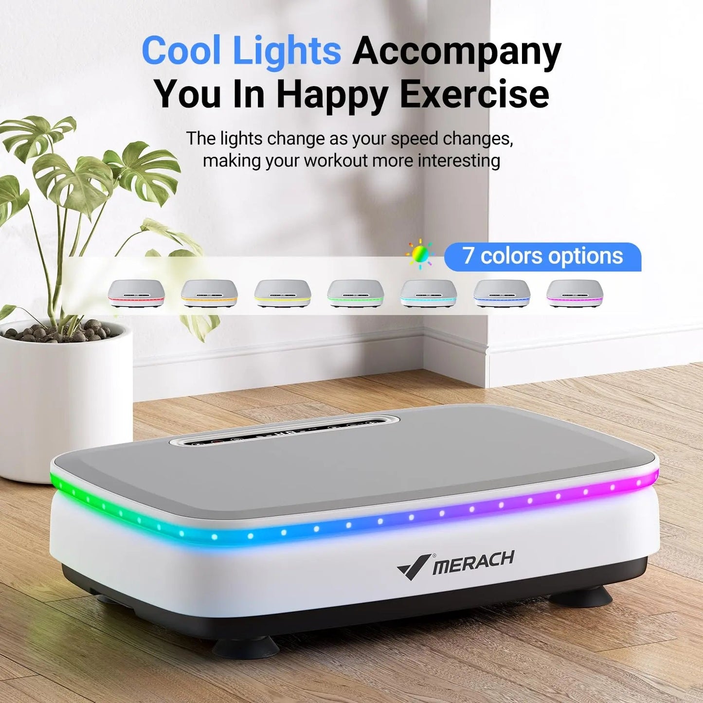 MERACH Vibration Plate Exercise Machine with Light Whole Body Workout Power Vibrate Platform Vibration Plate Lymphatic Drainage Ai-TechWorld 
