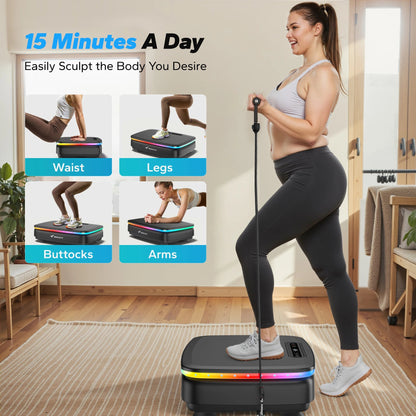 MERACH Vibration Plate Exercise Machine with Light Whole Body Workout Power Vibrate Platform Vibration Plate Lymphatic Drainage Ai-TechWorld 