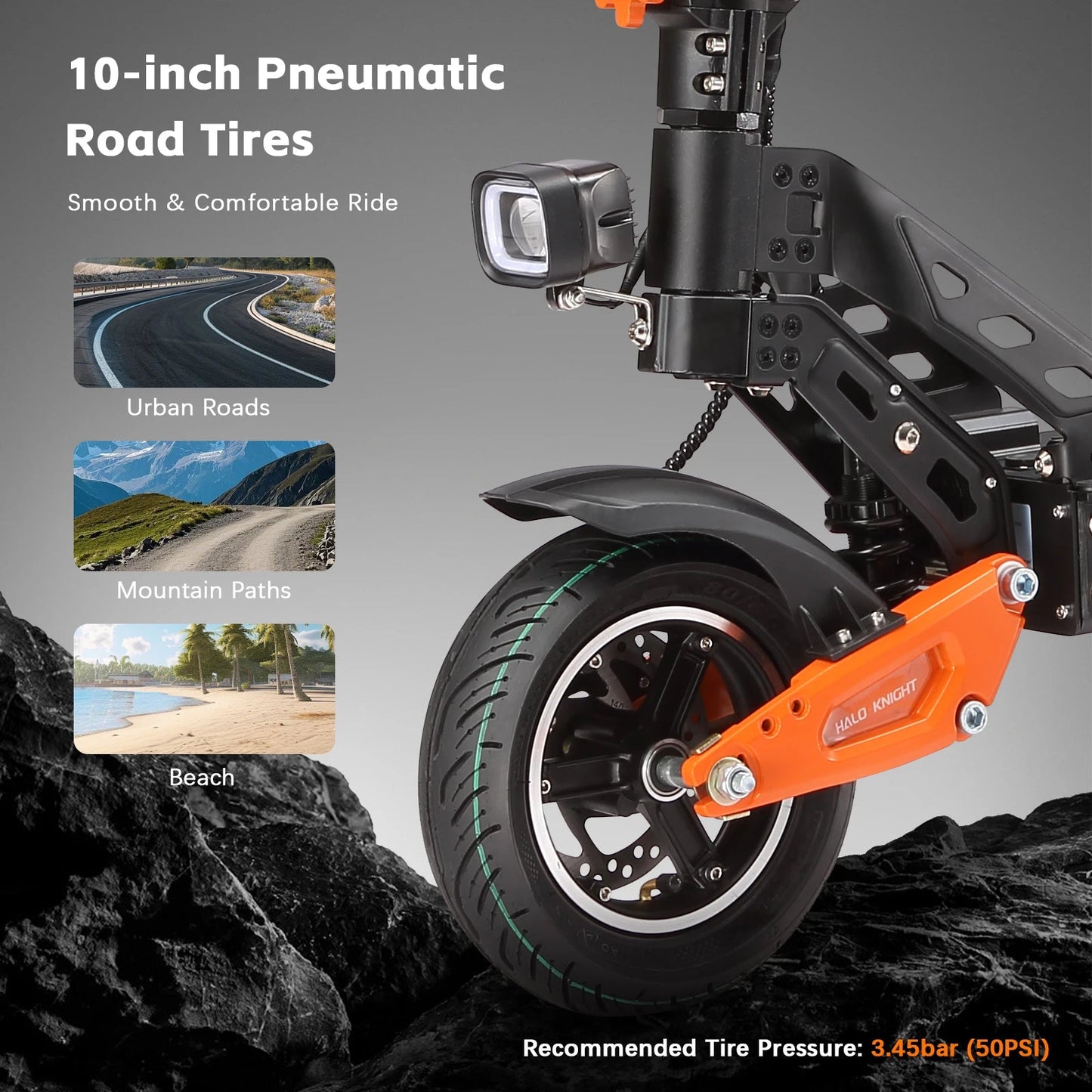 HALO KNIGHT T102 Electric Scooter Foldable 1200W 50KM/H Electric Scooters Cheap 52V 21AH E Scooter 10Inch Escooter for Adults Ai-TechWorld 