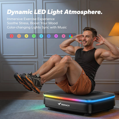 MERACH Vibration Plate Exercise Machine with Light Whole Body Workout Power Vibrate Platform Vibration Plate Lymphatic Drainage Ai-TechWorld 