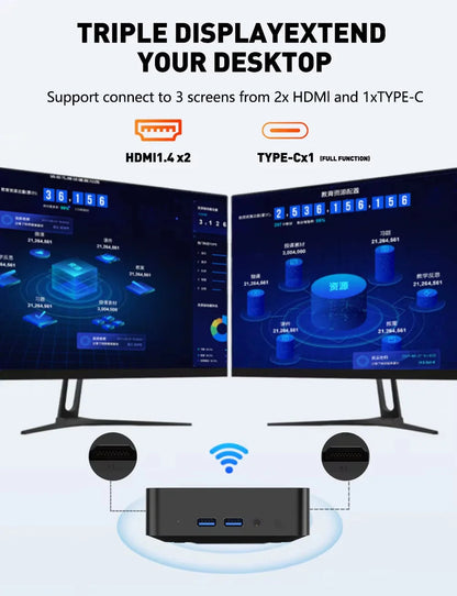 2025 Portable i9 Mini PC Computer Windows 11 Intel Core i9 8950HK 16GB 1TB Gaming Computer Dual-Band WiFi 6-Core Mini Desktop PC Ai-TechWorld 