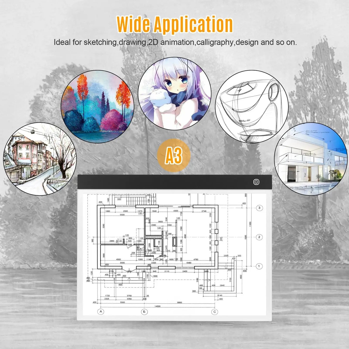 A3 LED Light Pad for Diamond Painting Translucent Drawing Board USB Powered Digital Graphics Tablet for Art Animation Sketching - Ai-TechWorld
