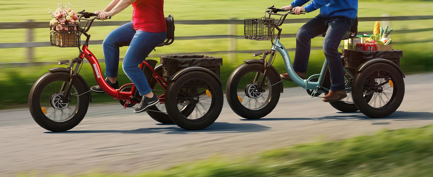 QRONGE Electric Bike for Adults 960W Peak 36V 13.5AH Battery Folding Electric Tricycle 50 Miles Range Fat Tire Electric Trike Ai-TechWorld 