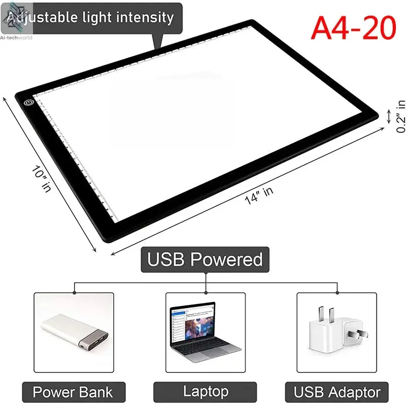 A4/A3/A2 Drawing tablet wacom Digital Graphic Tablet LED Diamond Painting Light Pad Board Portable Board for X-ray film viewer - Ai-TechWorld
