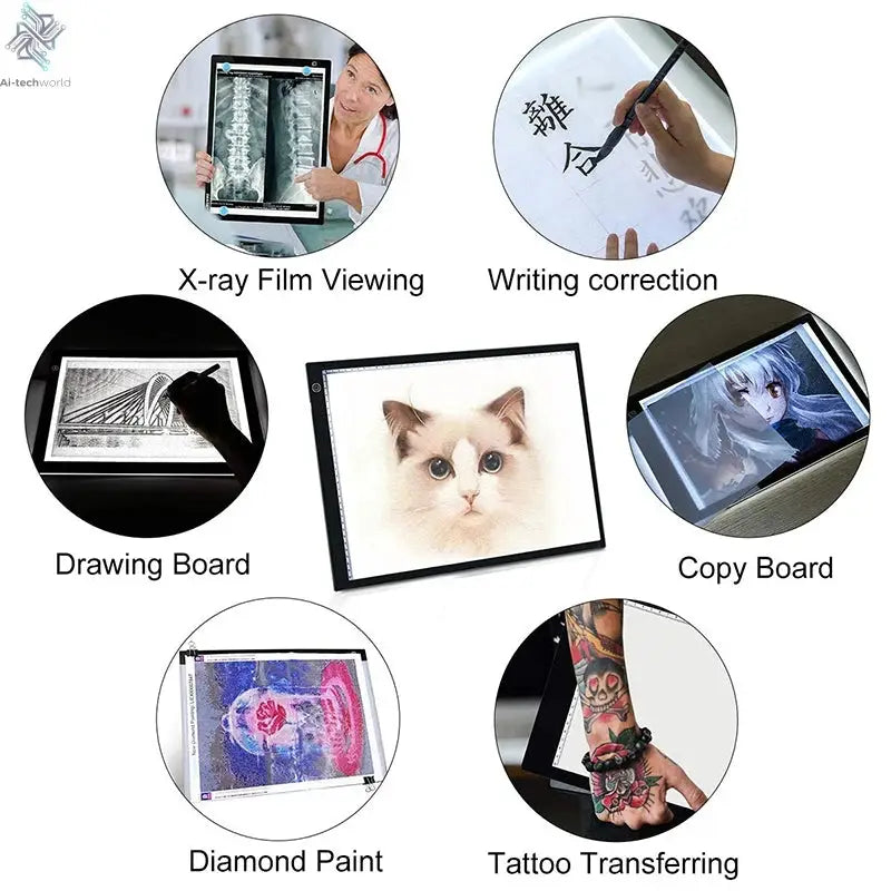 A4/A3/A2 Drawing tablet wacom Digital Graphic Tablet LED Diamond Painting Light Pad Board Portable Board for X-ray film viewer - Ai-TechWorld