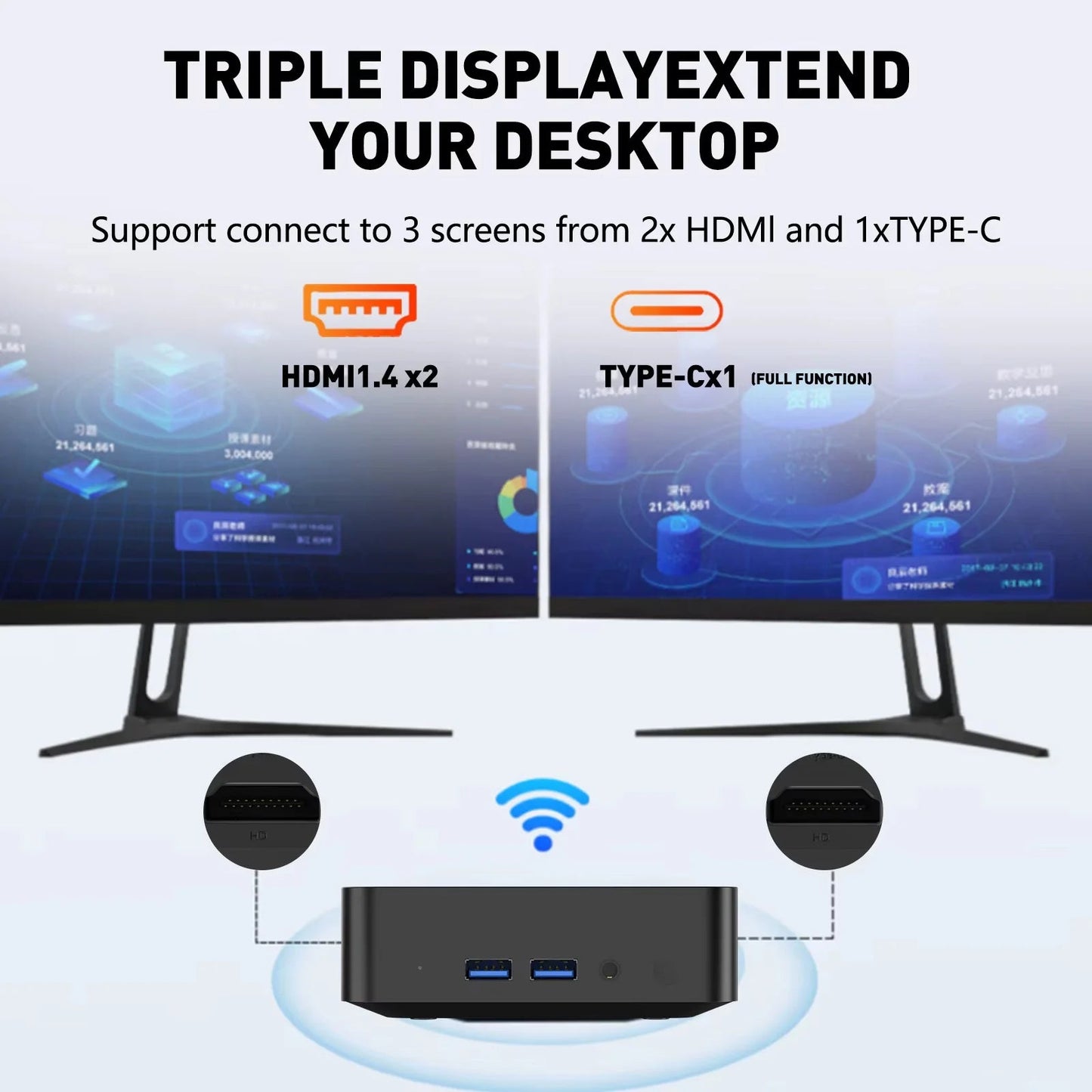 2025 Portable i9 Mini PC Computer Windows 11 Intel Core i9 8950HK 16GB 1TB Gaming Computer Dual-Band WiFi 6-Core Mini Desktop PC Ai-TechWorld 