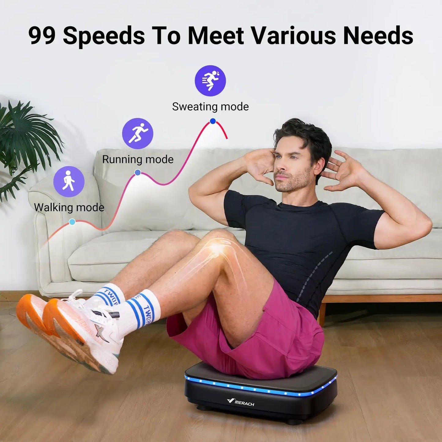 MERACH Vibration Plate Exercise Machine with Light Whole Body Workout Power Vibrate Platform Vibration Plate Lymphatic Drainage Ai-TechWorld 