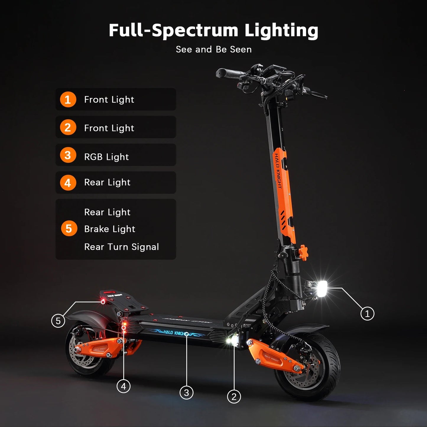 HALO KNIGHT T102 Electric Scooter Foldable 1200W 50KM/H Electric Scooters Cheap 52V 21AH E Scooter 10Inch Escooter for Adults Ai-TechWorld 