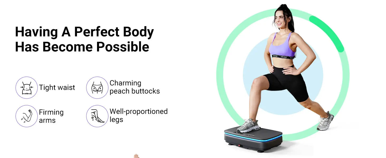 MERACH Vibration Plate Exercise Machine with Light Whole Body Workout Power Vibrate Platform Vibration Plate Lymphatic Drainage Ai-TechWorld 