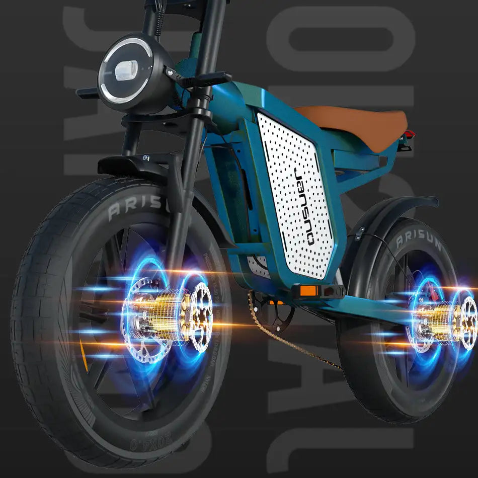 JANSNO X60 20" Fat Tires Electric Bikes 750W*2 Dual Motor 48V 23Ah Battery Ai-TechWorld 