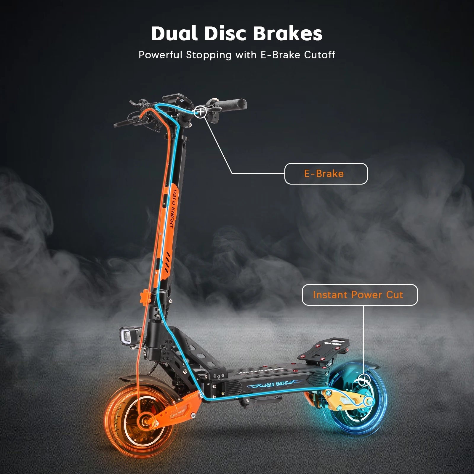 HALO KNIGHT T102 Electric Scooter Foldable 1200W 50KM/H Electric Scooters Cheap 52V 21AH E Scooter 10Inch Escooter for Adults Ai-TechWorld 