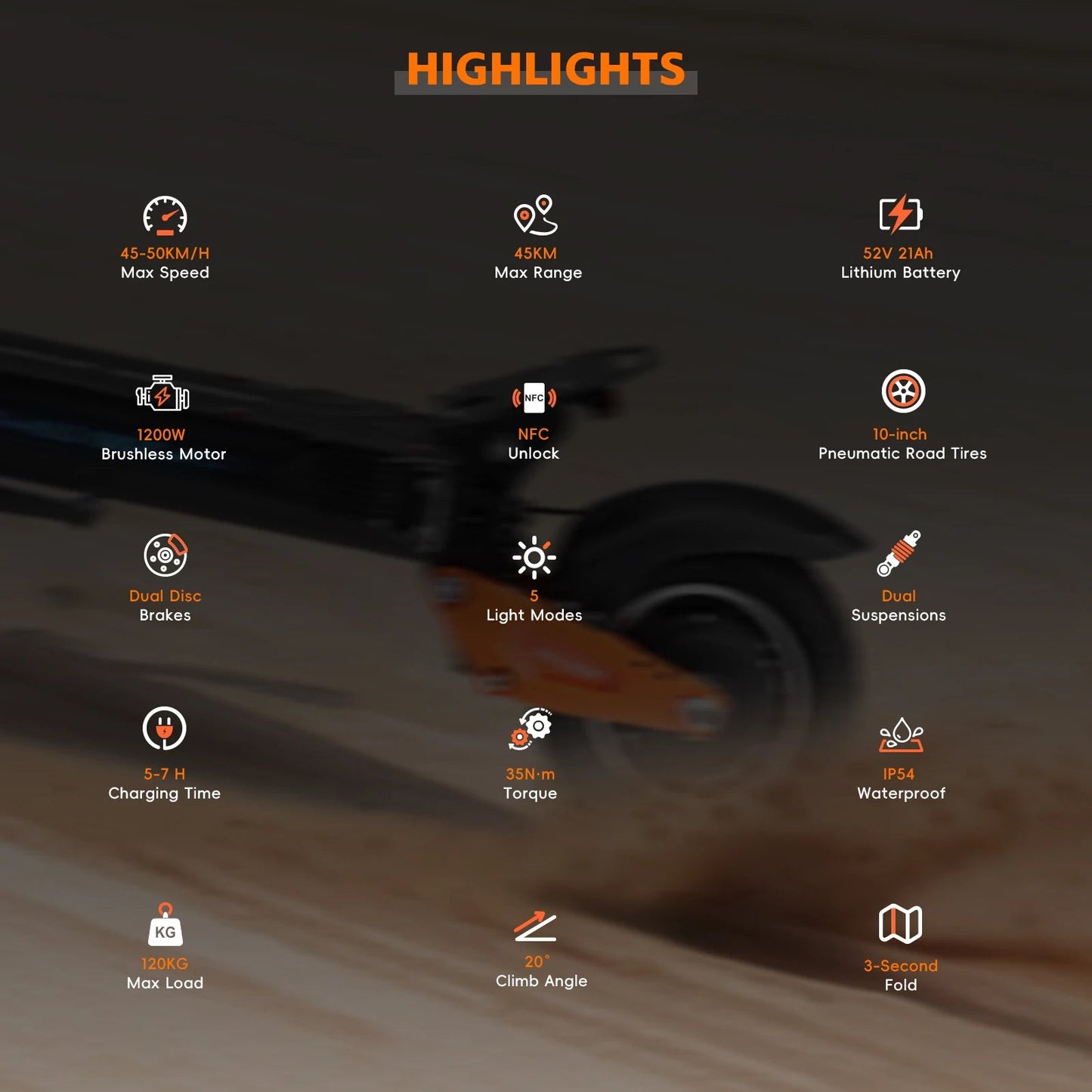 HALO KNIGHT T102 Electric Scooter Foldable 1200W 50KM/H Electric Scooters Cheap 52V 21AH E Scooter 10Inch Escooter for Adults Ai-TechWorld 