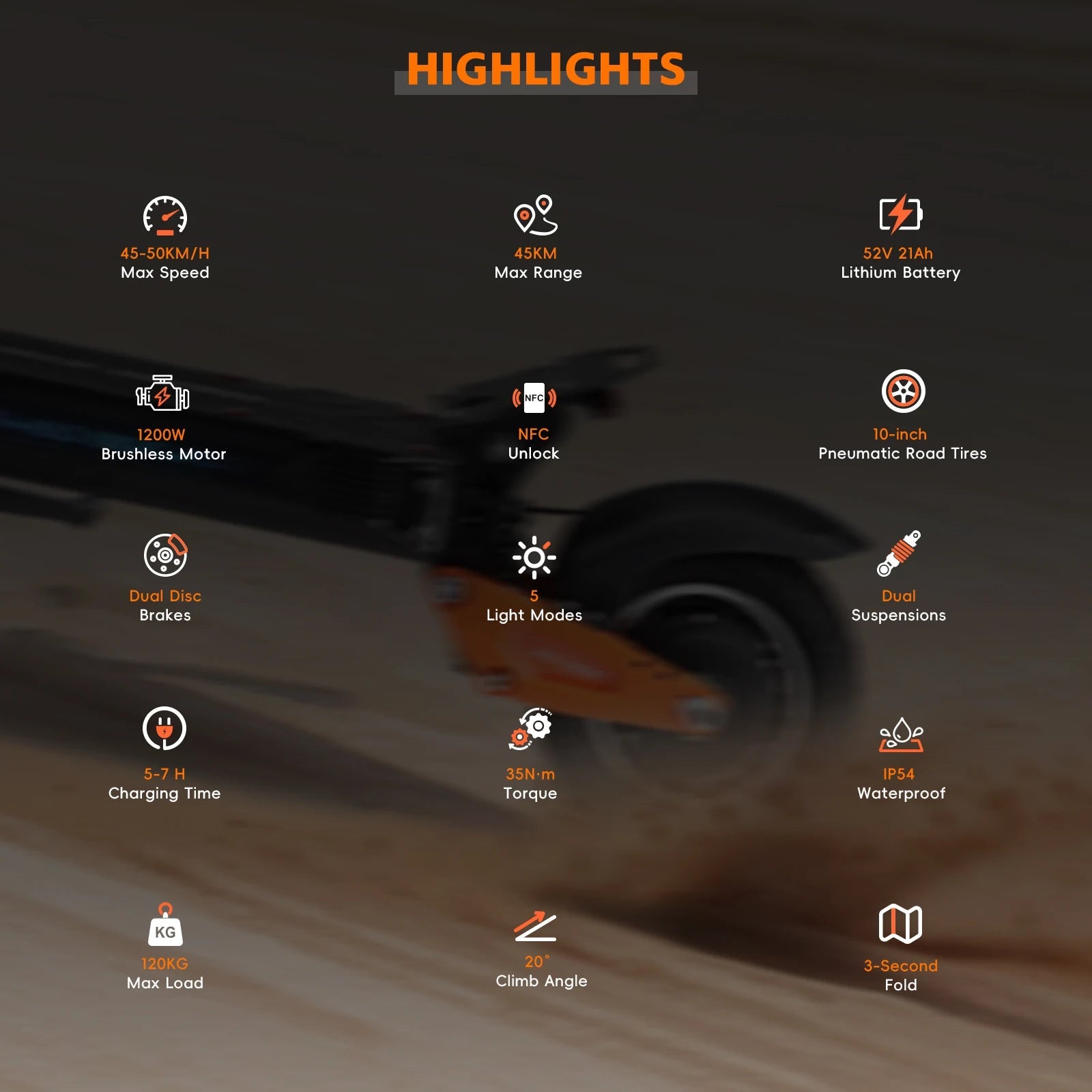 HALO KNIGHT T102 Electric Scooter Foldable 1200W 50KM/H Electric Scooters Cheap 52V 21AH E Scooter 10Inch Escooter for Adults Ai-TechWorld 