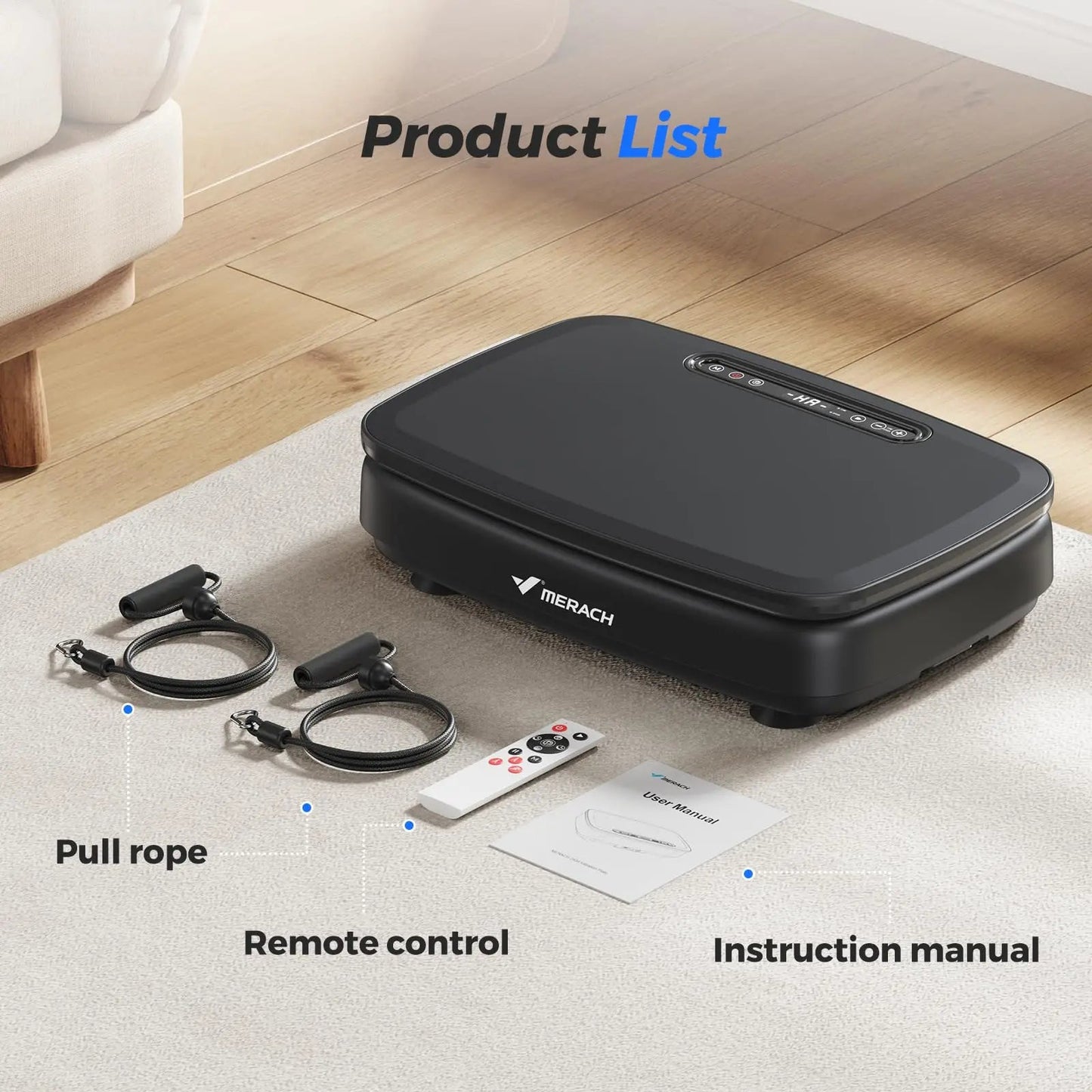 MERACH Vibration Plate Exercise Machine with Light Whole Body Workout Power Vibrate Platform Vibration Plate Lymphatic Drainage Ai-TechWorld 