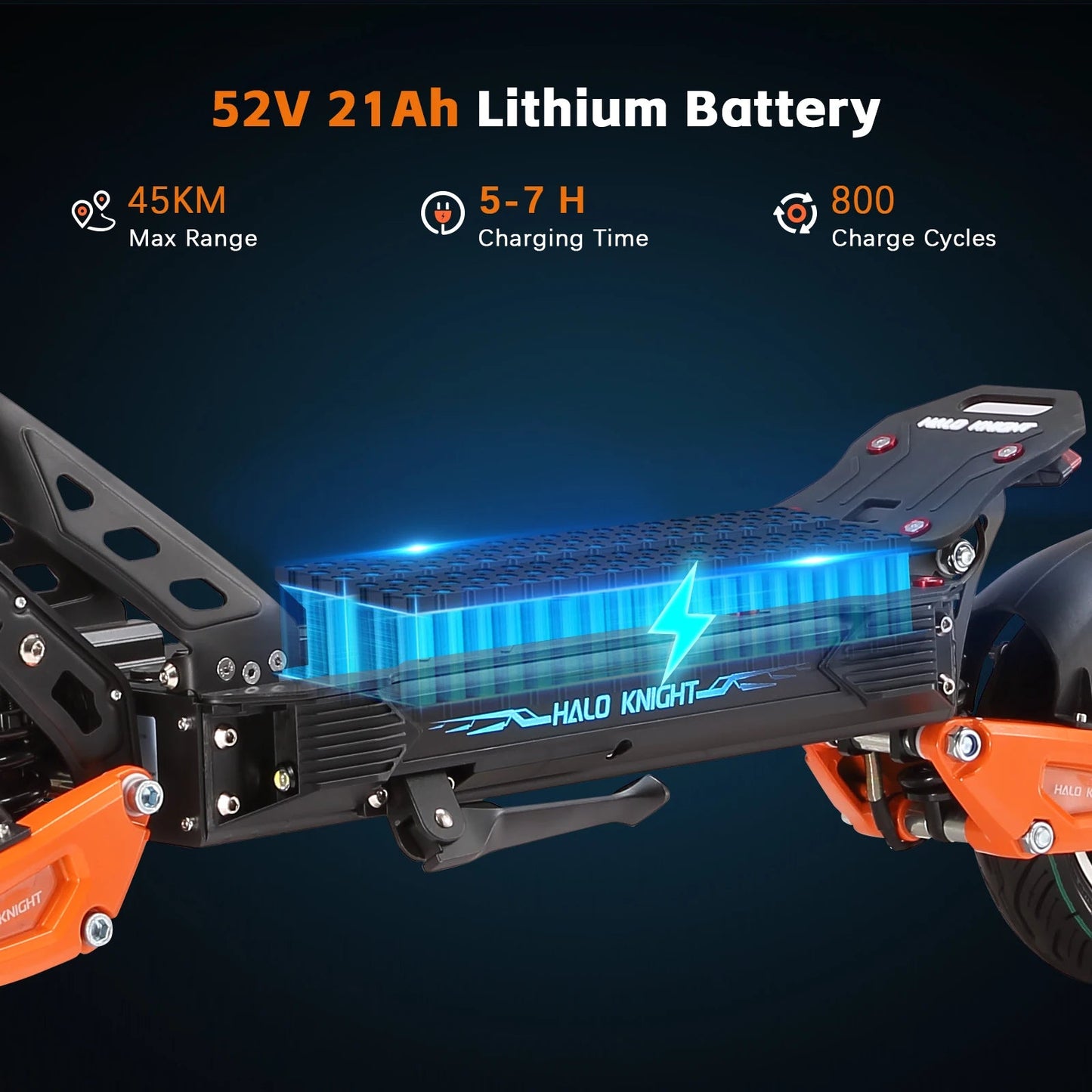 HALO KNIGHT T102 Electric Scooter Foldable 1200W 50KM/H Electric Scooters Cheap 52V 21AH E Scooter 10Inch Escooter for Adults Ai-TechWorld 