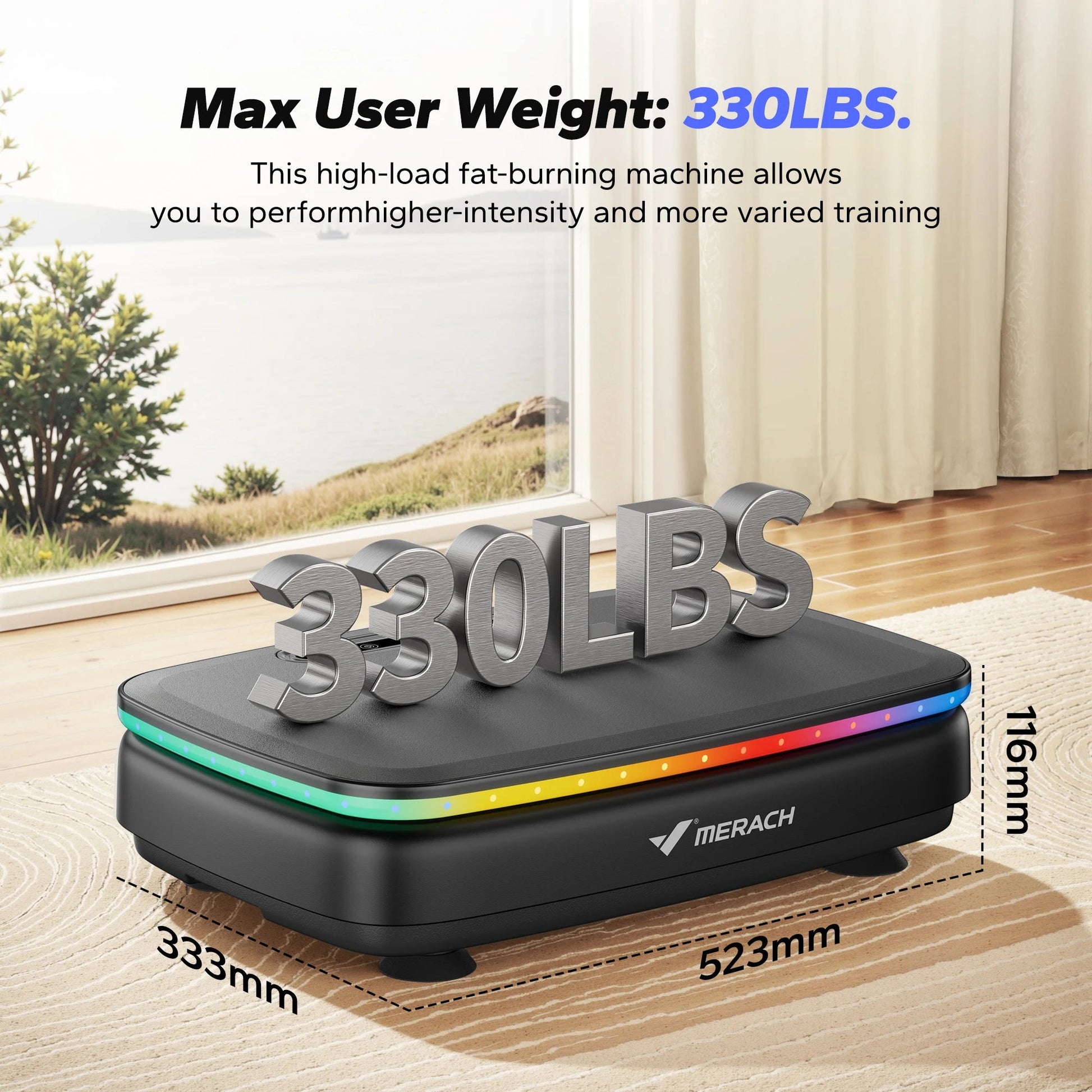 MERACH Vibration Plate Exercise Machine with Light Whole Body Workout Power Vibrate Platform Vibration Plate Lymphatic Drainage Ai-TechWorld 