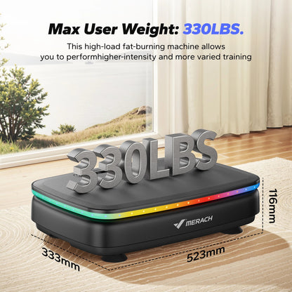 MERACH Vibration Plate Exercise Machine with Light Whole Body Workout Power Vibrate Platform Vibration Plate Lymphatic Drainage Ai-TechWorld 