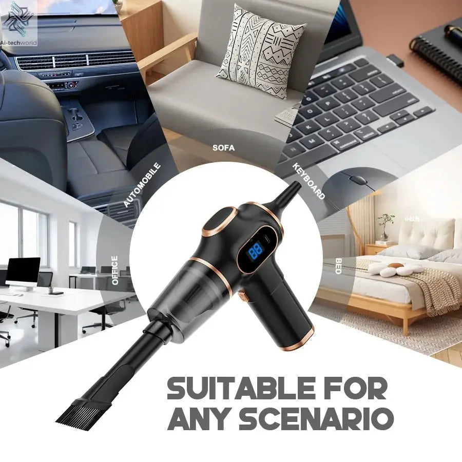 ABS Wireless Car Vacuum Cleaner Home Appliance Sofa Office High-Power Household Cleaning Machine Mini Vacuum Carpet Cleaner Ai-TechWorld 