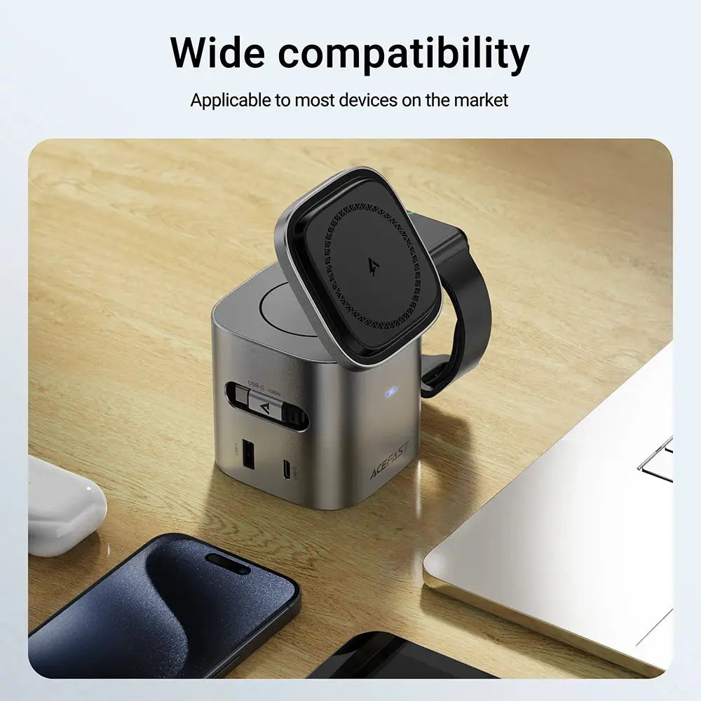 ACEFAST 6 in 1 Multifunction 15W Magnetic Wireless Charging Station For iPhone 16 15 GaN PD65W Charging Cube USB C Fast Charging Ai-TechWorld 