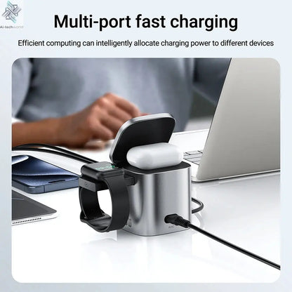 ACEFAST 6 in 1 Multifunction 15W Magnetic Wireless Charging Station For iPhone 16 15 GaN PD65W Charging Cube USB C Fast Charging Ai-TechWorld 