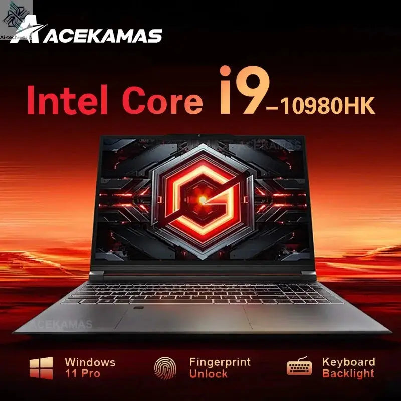 ACEKAMAS 15.6" Laptop Computer PC Intel Core i9 10980HK Windows 11 16GB RAM 1TB SSD Fingerprint Unlock Notebook Backlight Laptop Ai-TechWorld 