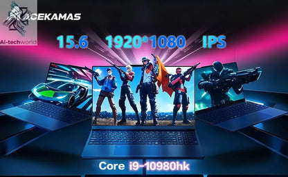 ACEKAMAS 15.6" Laptop Computer PC Intel Core i9 10980HK Windows 11 16GB RAM 1TB SSD Fingerprint Unlock Notebook Backlight Laptop Ai-TechWorld 