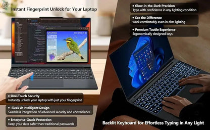 ACEKAMAS 15.6" Laptop Computer PC Intel Core i9 10980HK Windows 11 16GB RAM 1TB SSD Fingerprint Unlock Notebook Backlight Laptop Ai-TechWorld 