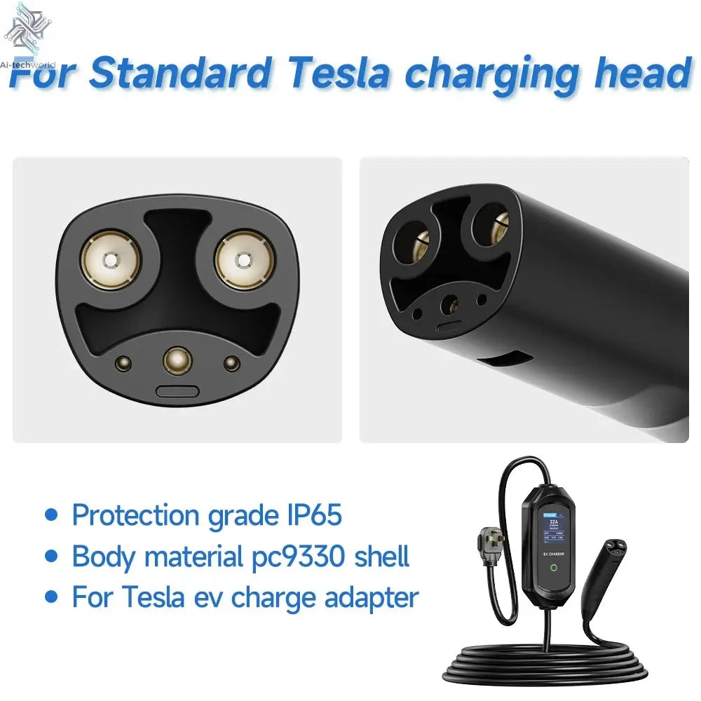 AFYEEV 16A/32A Portable EV Charger For Tesla EVSE Charging Box EU US CEE Plug Electric Car Charger For Tesla Model X/Y/S/3 Ai-TechWorld 