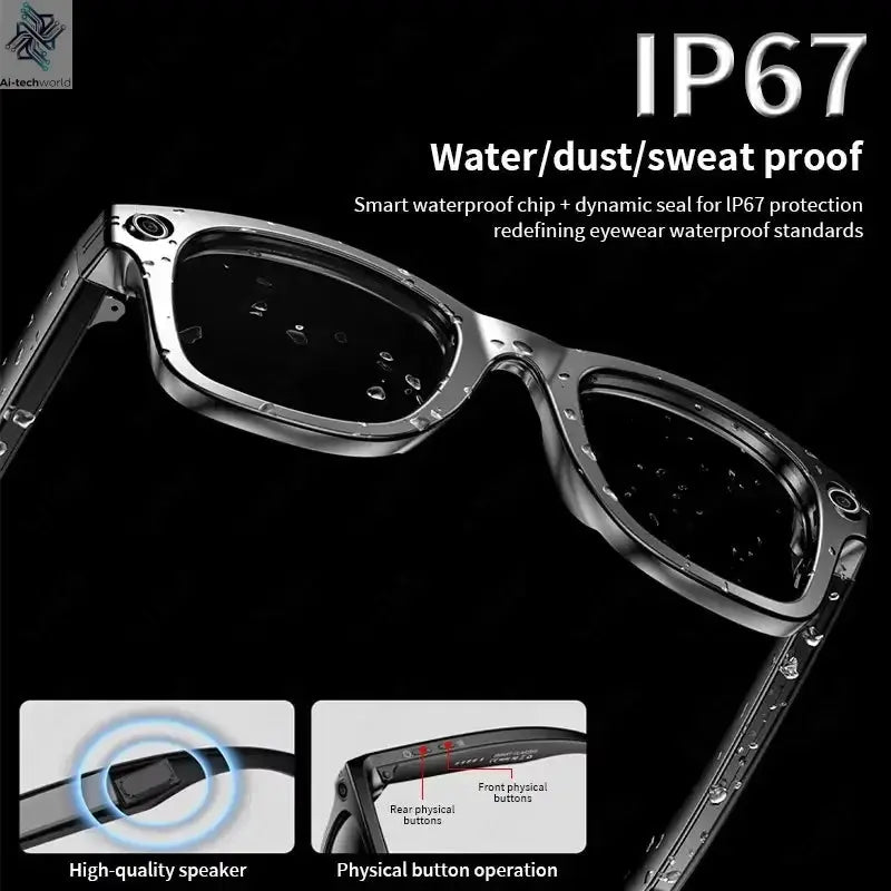 AI Smart Glasses with 8MP Camera Video Recording 100+ Languages Translation Sunglasses Bluetooth Call Music Play Men Women 2025 Ai-TechWorld 