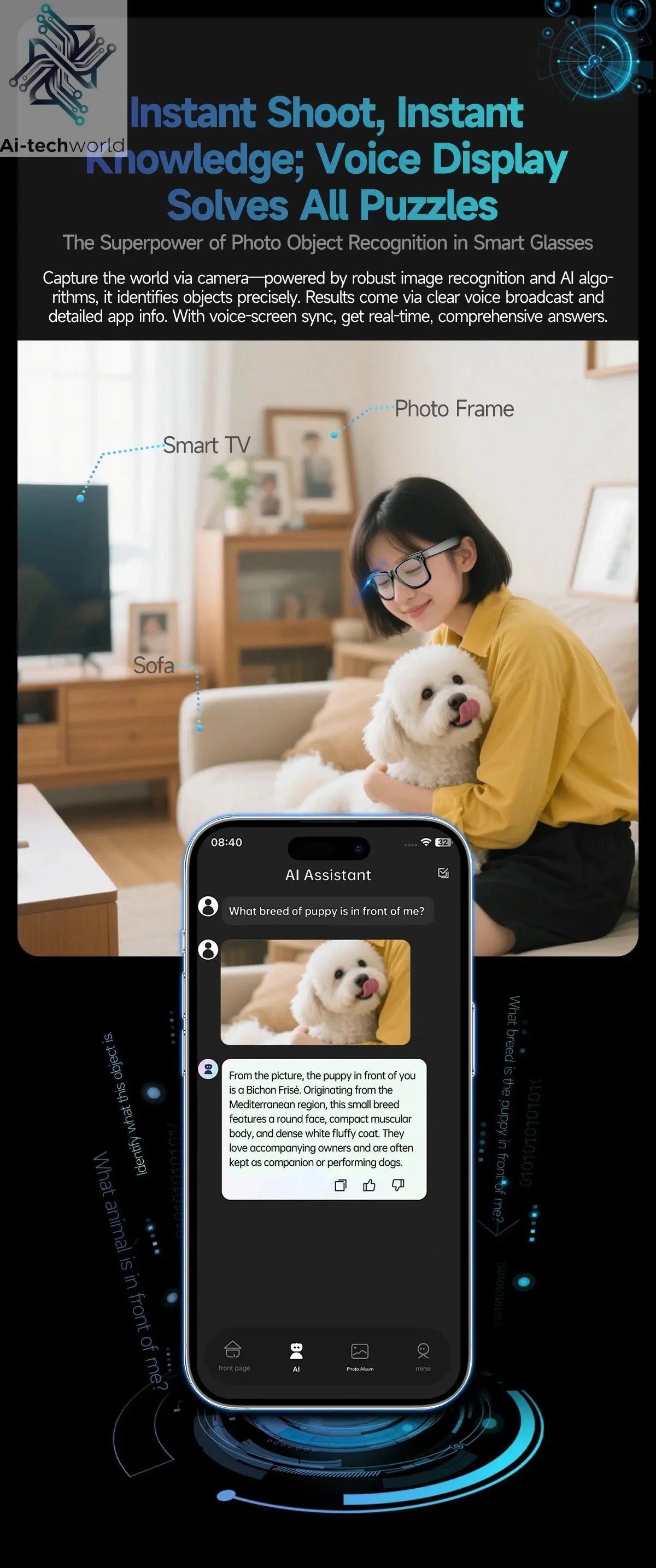 AI Smart Glasses with 8MP Camera Video Recording 100+ Languages Translation Sunglasses Bluetooth Call Music Play Men Women 2025 Ai-TechWorld 