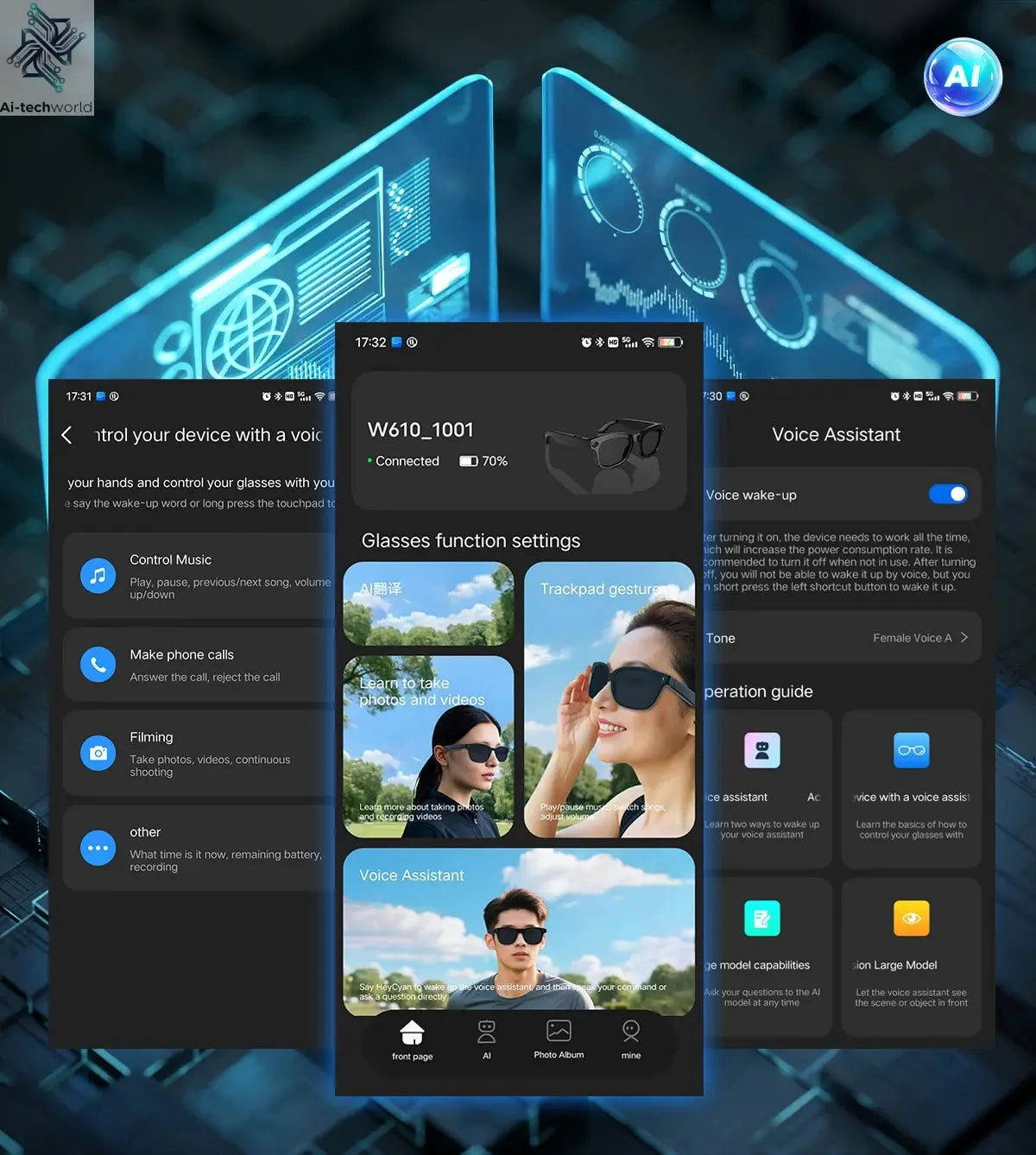 AI Smart Glasses with 8MP Camera Video Recording 100+ Languages Translation Sunglasses Bluetooth Call Music Play Men Women 2025 Ai-TechWorld 