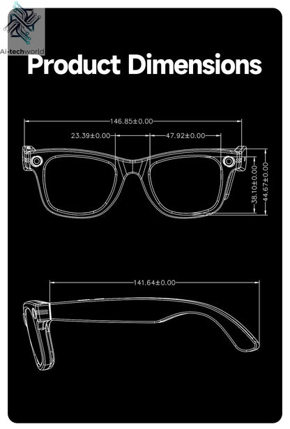 AI Smart Glasses with 8MP Camera Video Recording 100+ Languages Translation Sunglasses Bluetooth Call Music Play Men Women 2025 Ai-TechWorld 