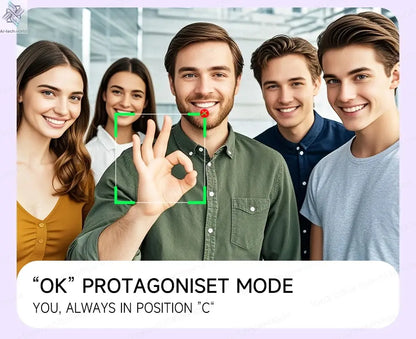 AI Tracking Deskpot Gimbal Tripod with Extendable Selfie Stick for Moble Phones Vlog, 360° Rotational Shoot with Wireless Remote Ai-TechWorld 