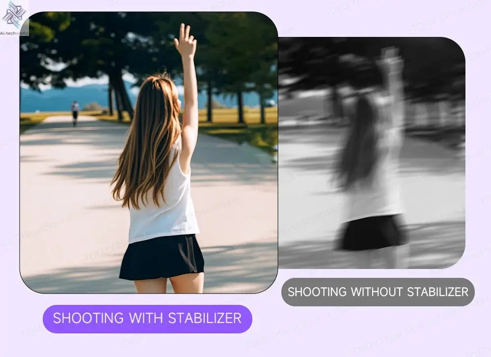 AI Tracking Deskpot Gimbal Tripod with Extendable Selfie Stick for Moble Phones Vlog, 360° Rotational Shoot with Wireless Remote Ai-TechWorld 