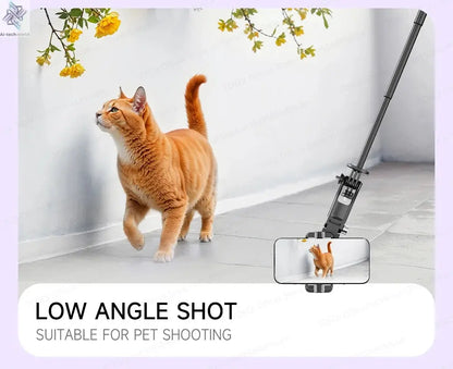 AI Tracking Deskpot Gimbal Tripod with Extendable Selfie Stick for Moble Phones Vlog, 360° Rotational Shoot with Wireless Remote Ai-TechWorld 