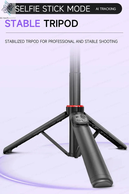 AI Tracking Deskpot Gimbal Tripod with Extendable Selfie Stick for Moble Phones Vlog, 360° Rotational Shoot with Wireless Remote Ai-TechWorld 
