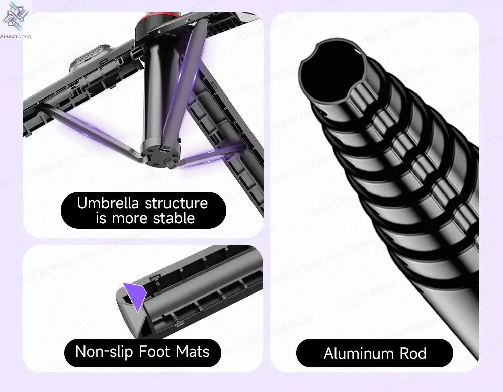 AI Tracking Deskpot Gimbal Tripod with Extendable Selfie Stick for Moble Phones Vlog, 360° Rotational Shoot with Wireless Remote Ai-TechWorld 