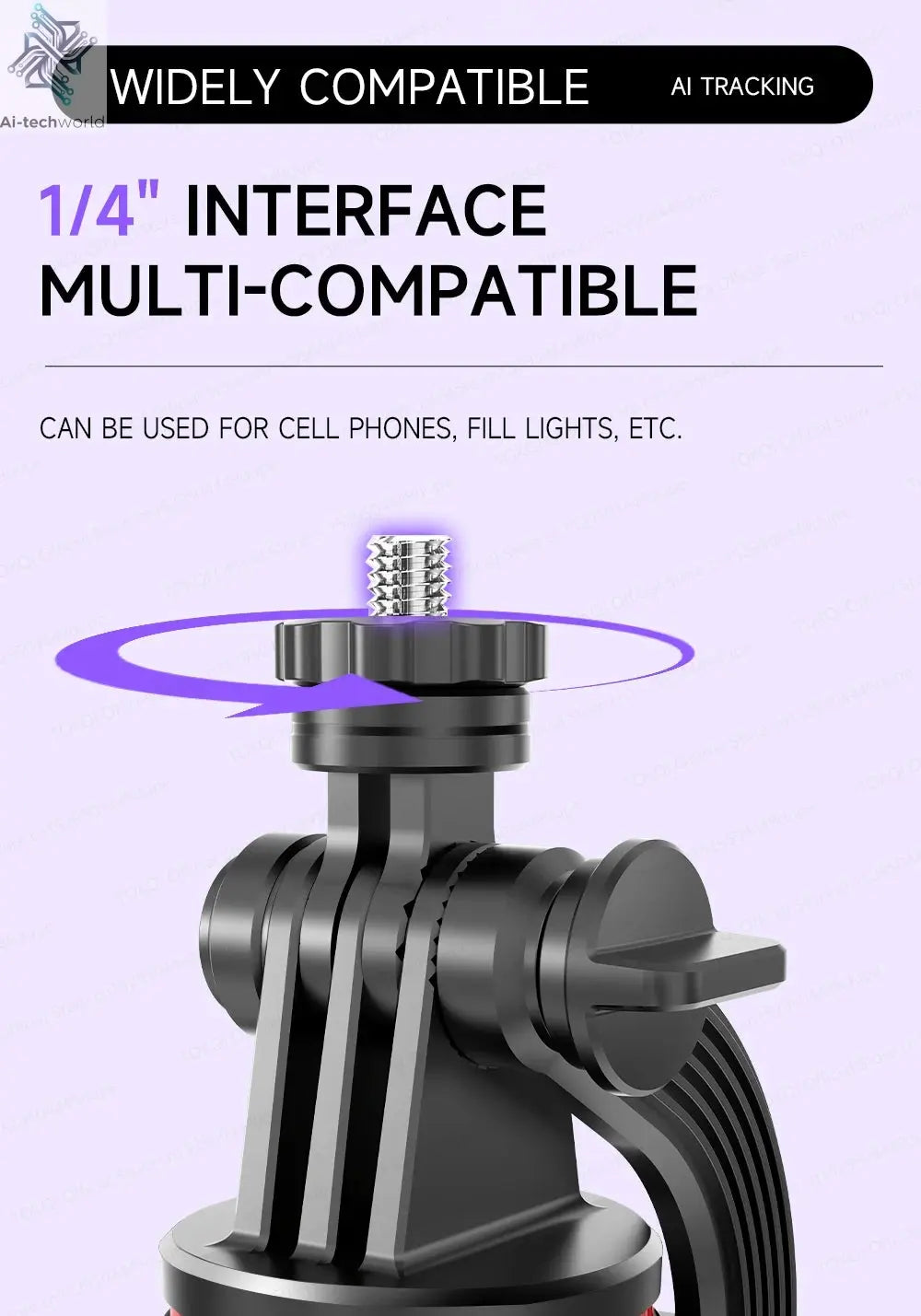 AI Tracking Deskpot Gimbal Tripod with Extendable Selfie Stick for Moble Phones Vlog, 360° Rotational Shoot with Wireless Remote Ai-TechWorld 