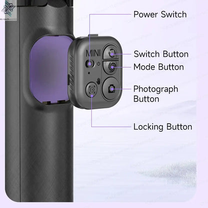 AI Tracking Deskpot Gimbal Tripod with Extendable Selfie Stick for Moble Phones Vlog, 360° Rotational Shoot with Wireless Remote Ai-TechWorld 