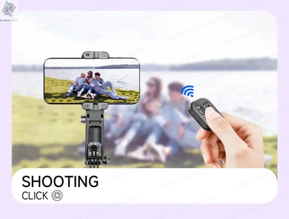 AI Tracking Deskpot Gimbal Tripod with Extendable Selfie Stick for Moble Phones Vlog, 360° Rotational Shoot with Wireless Remote Ai-TechWorld 